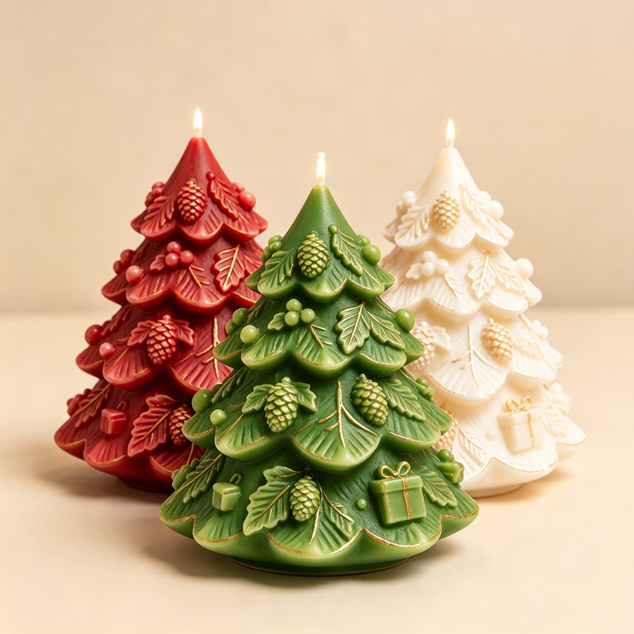 Candle Containers - 2026 Nieuwe Cadeaudoos Dennenappel Kerstboom Siliconen