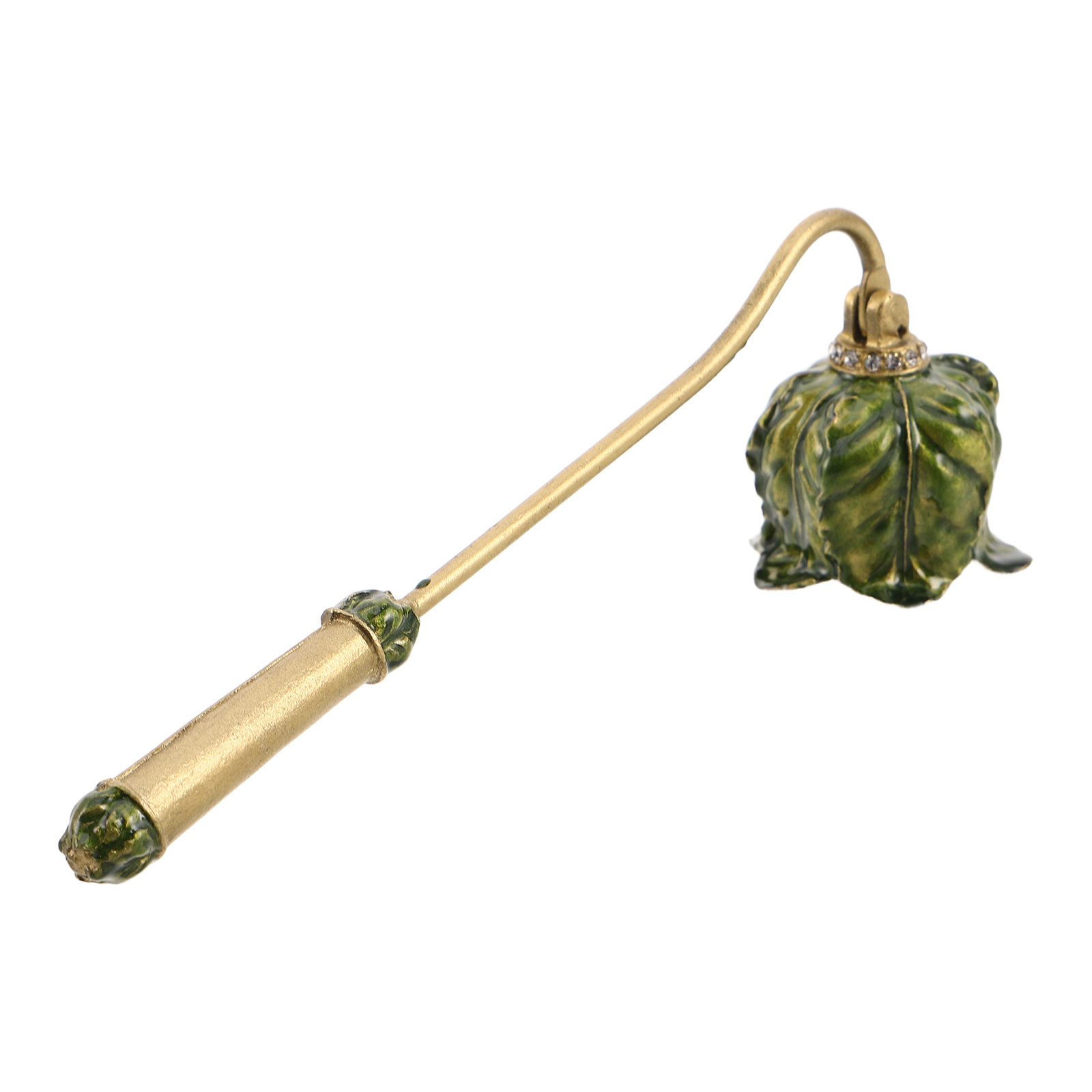 Candle Wick - Vintage metalen kaarsenblusser met pompoenmotief –