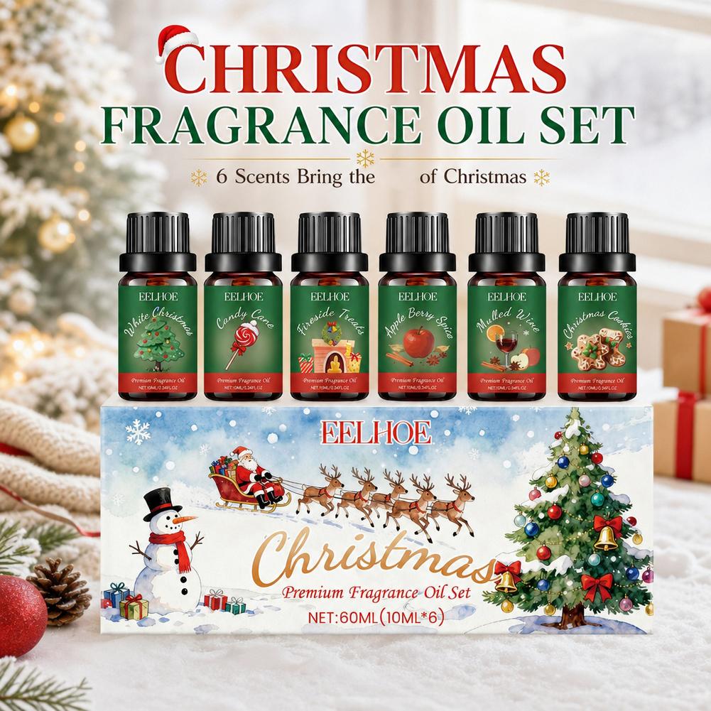 Silk Candle - 6-in-1 Aromatherapie Essentiële Kerstcadeauset, Langdurige Geur,