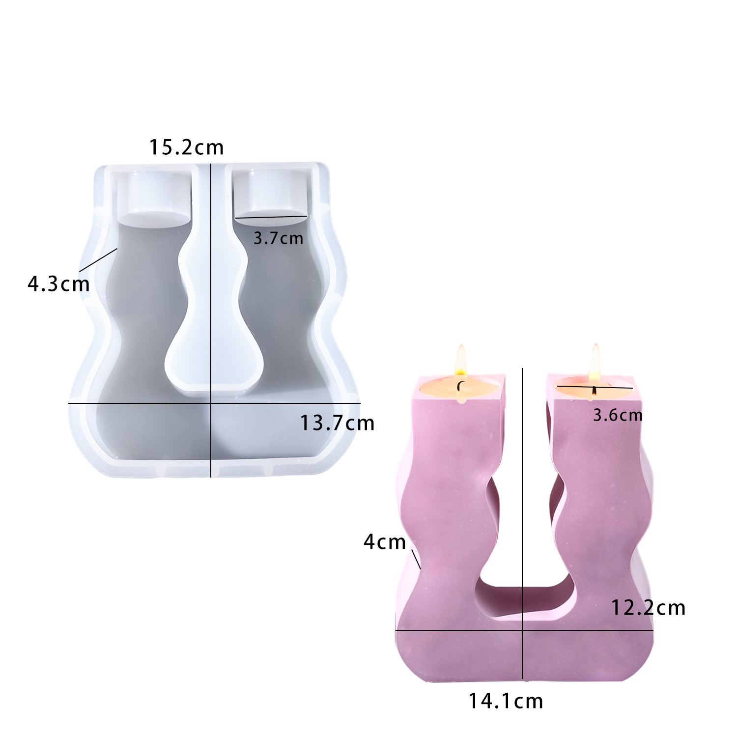 DIY epoxyhars mal U-vormige ka - Candle Molds recensie en prijs